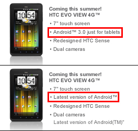 HTC EVO View 4G - konfrontacja oferty