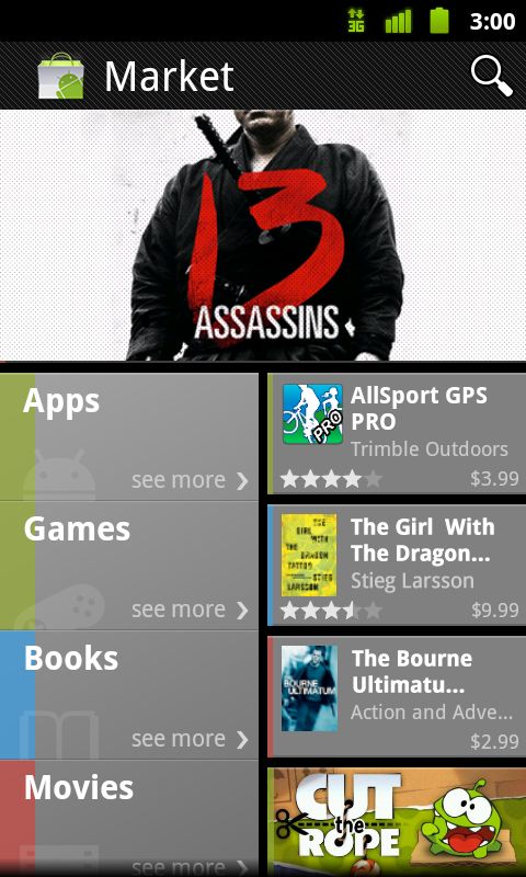 Android Market - nowy layout